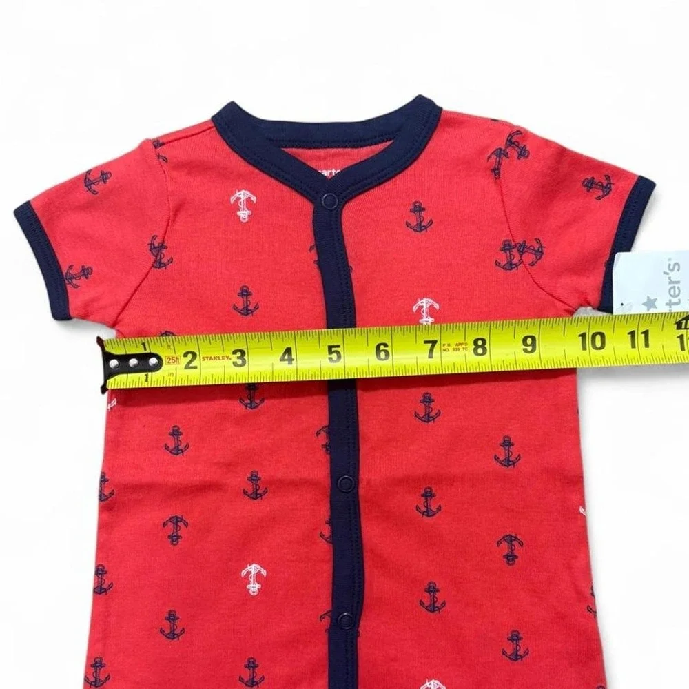 NWT Carter's Nautical Anchor Romper Coastal Summer Sailor Baby size 3 months